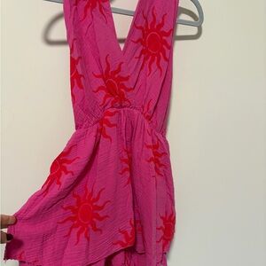 Easy clothes pink sunny romper NWT